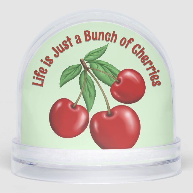 Red Cherries Personalized Snow Globe (Front)