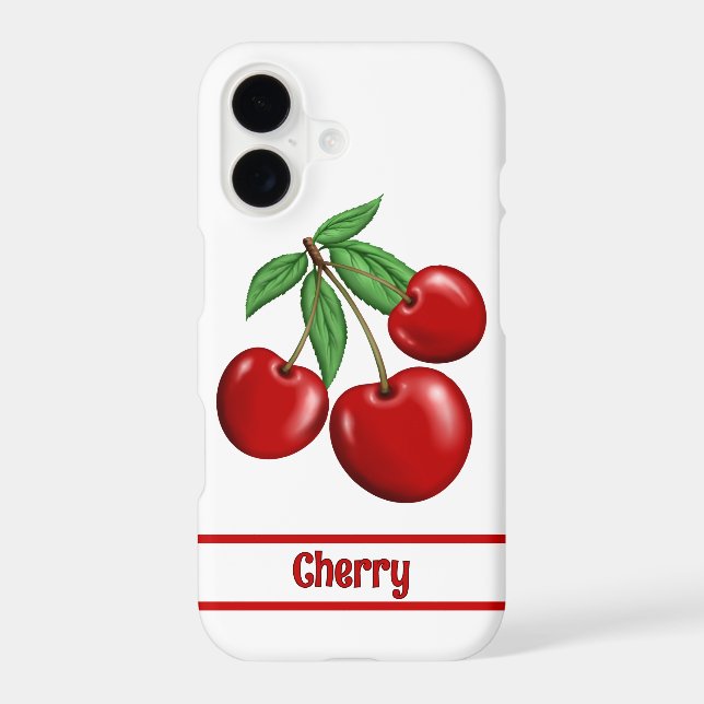 Red Cherries Retro Style Personalized iPhone Case (Back)