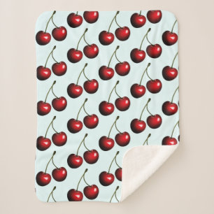 Red Cherries Sherpa Blanket