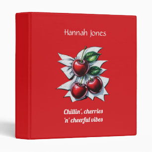 Red Cherries Street Art Cool Personalized 3 Ring Binder