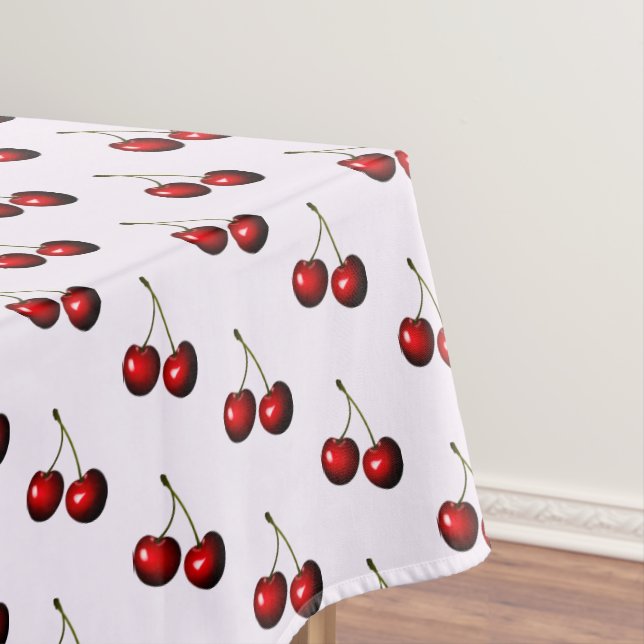 Red Cherries Tablecloth - Choose Color (In Situ)