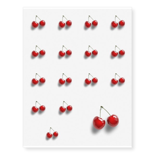 Red Cherries Temporary Tattoos (Front)