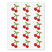 Red cherries temporary tattoos by temporarytat