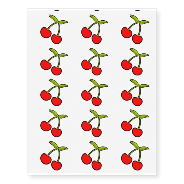Red cherries temporary tattoos by temporarytat (Front)