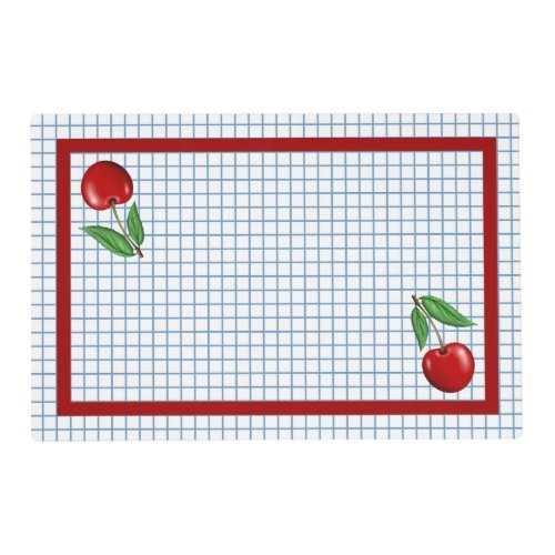 Red Cherries Two Designs Reversible Placemat