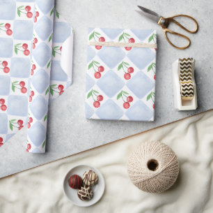 Red Cherries Watercolor Wrapping Paper