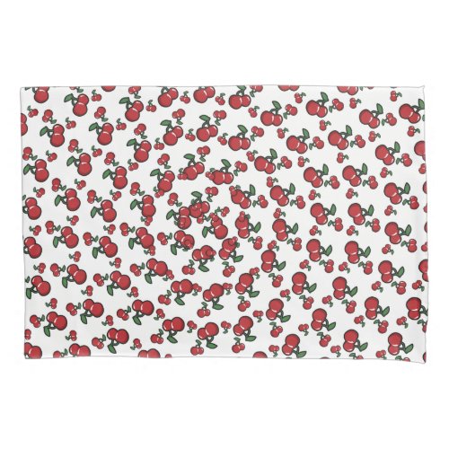 Red Cherries  White Any Color Cute Fruit Pillow Case