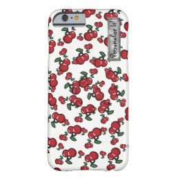 Red Cherries &amp; White (Any Color) Personalized Barely There iPhone 6 Case