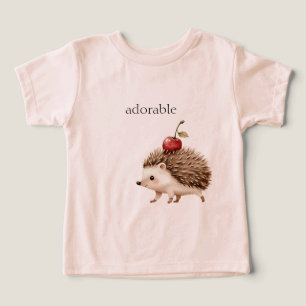 Red Cherry Adorable Hedgehog Toddler T-shirt