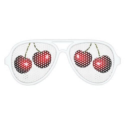 Red Cherry Aviator Sunglasses Fruits