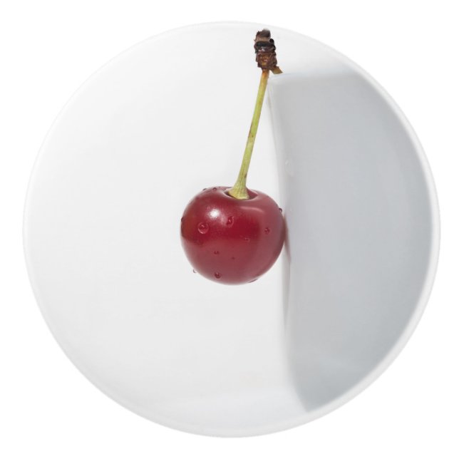 Red Cherry Berry Ceramic Knob (Front)