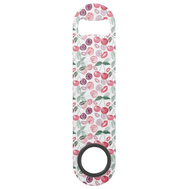 Red cherry berry fruit stylish bar key (Front)