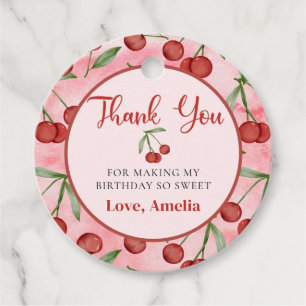 Red Cherry Birthday Favor Tags