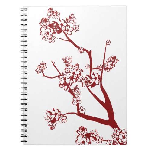 Red Cherry Blossom Notebook