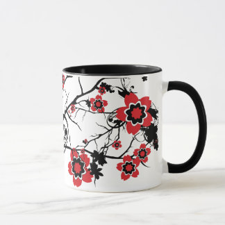 Red Cherry Blossom Sakura Design Mug