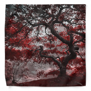Red Cherry Blossom Tree Bandana