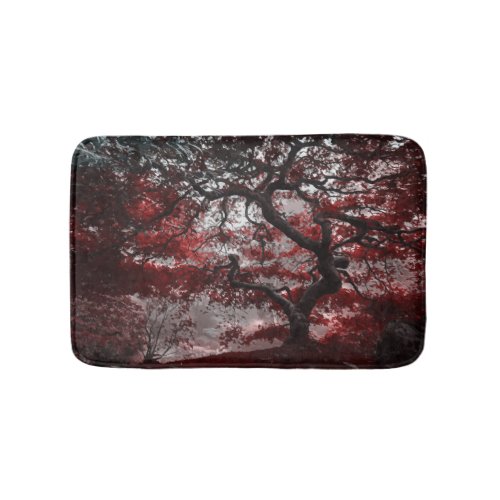 Red Cherry Blossom Tree Bath Mat