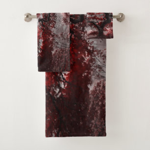 Red Cherry Blossom Tree Bath Towel Set