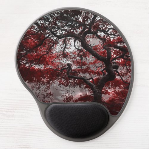 Red Cherry Blossom Tree Gel Mouse Pad