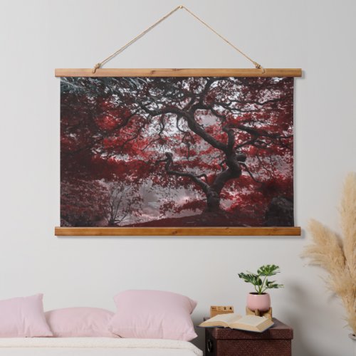 Red Cherry Blossom Tree Hanging Tapestry