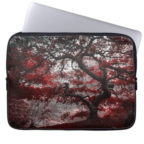 Red Cherry Blossom Tree Laptop Sleeve