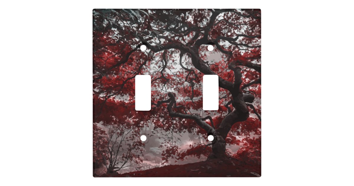 Red Cherry Blossom Tree Light Switch Cover Zazzle