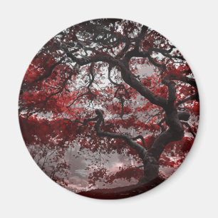 Red Cherry Blossom Tree Magnet