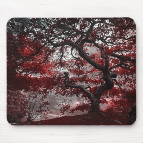 Red Cherry Blossom Tree Mouse Pad