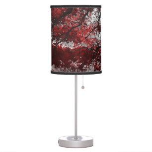 Red Cherry Blossom Tree Table Lamp