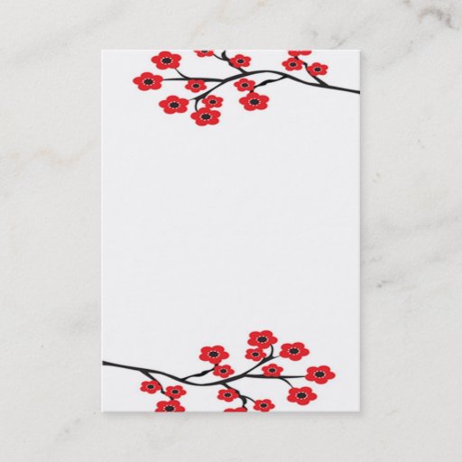 Customizable Red Cherry Blossoms Business Card