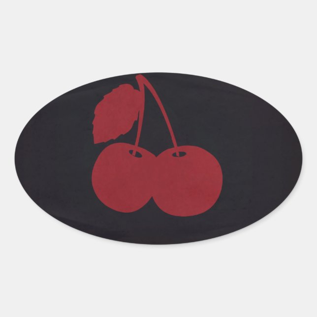 Red Cherry Brand Oval Sticker (Front)
