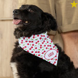 Red Cherry Cherries Custom Name Pet Bandana<br><div class="desc">You beloved dog will look so cute and fashionable in this cherries bandana with their name on it! It's really easy to personalize this yourself right on the platform. Grab a few bandanas for your pup from this shop, as there are so many to choose from! You can get a...</div>