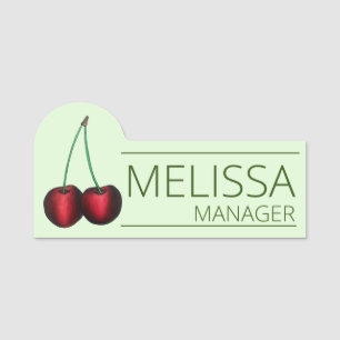 Red Cherry Cherries Summer Fruit Orchard Garden Name Tag
