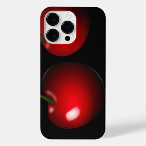 Red Cherry Custom Colors Black iPhone 14 Pro Max Case