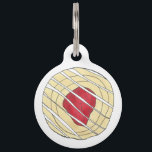Red Cherry Danish Breakfast Pastry Junk Food Pet Tag<br><div class="desc">Pet tag design features an original illustration of a classic cherry danish pastry. Just personalize with the name of your dog or cat. Lots of coordinating pet products are also available from this shop! Don't see exactly what you're looking for? Contact Rebecca to have a product customized just for you!...</div>
