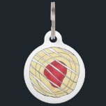 Red Cherry Danish Breakfast Pastry Junk Food Pet Tag<br><div class="desc">Pet tag design features an original illustration of a classic cherry danish pastry. Just personalize with the name of your dog or cat. Lots of coordinating pet products are also available from this shop! Don't see exactly what you're looking for? Contact Rebecca to have a product customized just for you!...</div>