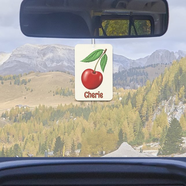 Red Cherry Design Personalized Air Freshener (Big Red Cherry Design Personalized Car or Home Air Freshener)