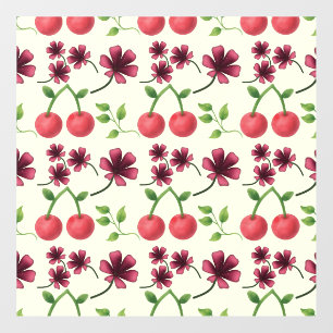 Red Cherry Floral Pattern Wall Decal
