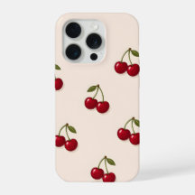 Red Cherry Fruit Retro Pattern