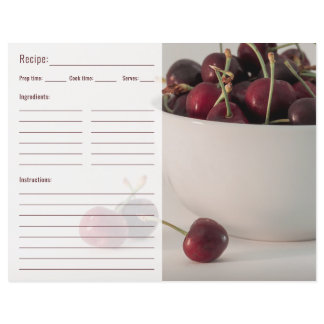 Red Cherry Fruits Food Photo With Recipe Template