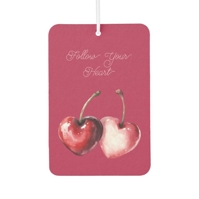 Red Cherry Hearts Air Freshener (Front)