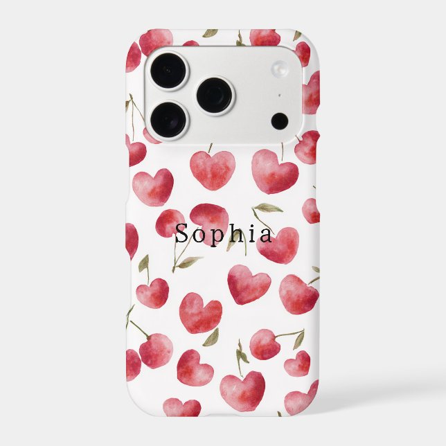 Red Cherry Hearts Case-Mate iPhone Case (Back)