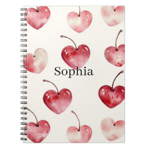 Red Cherry Hearts Notebook