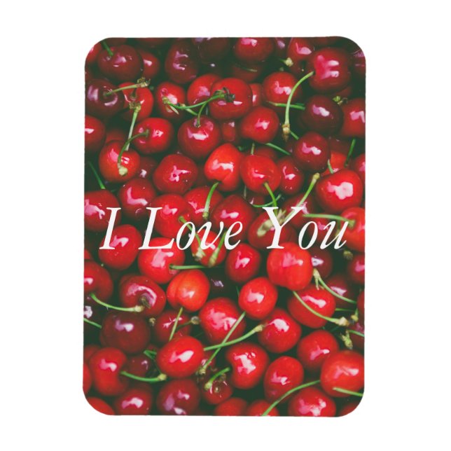 Red Cherry - I Love You (customizable text) Magnet (Vertical)
