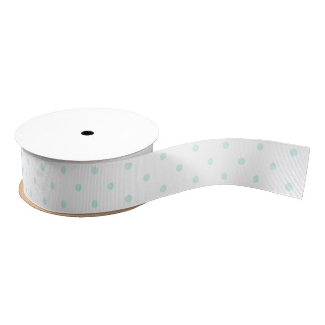 Red Cherry Light Aqua Dotted Ribbon (Spool)