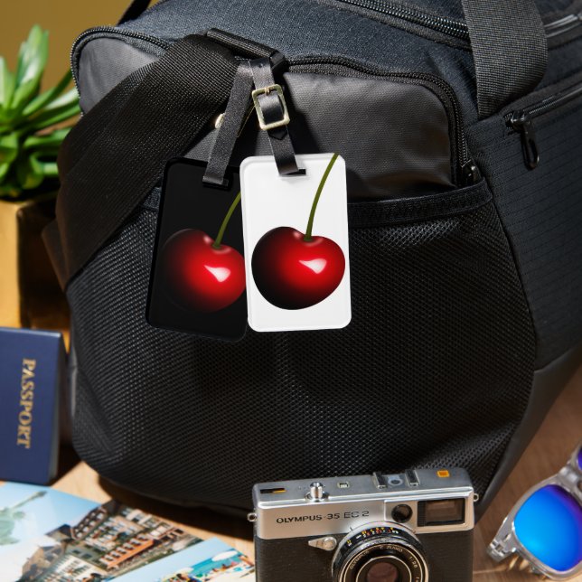 Red Cherry Luggage Tag Personalized (Front & Back)