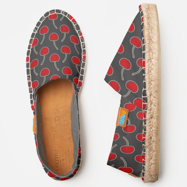 Red Cherry Modern Pattern Espadrilles (Side)