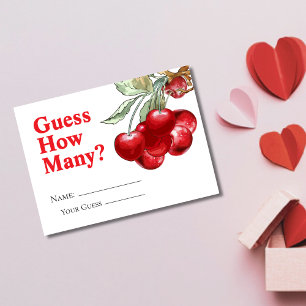 Red Cherry On Top Guess How Many Game Card