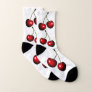Red Cherry on White Socks - Choose Color