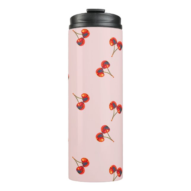 Red Cherry Paint Touch Thermal Tumbler (Front)